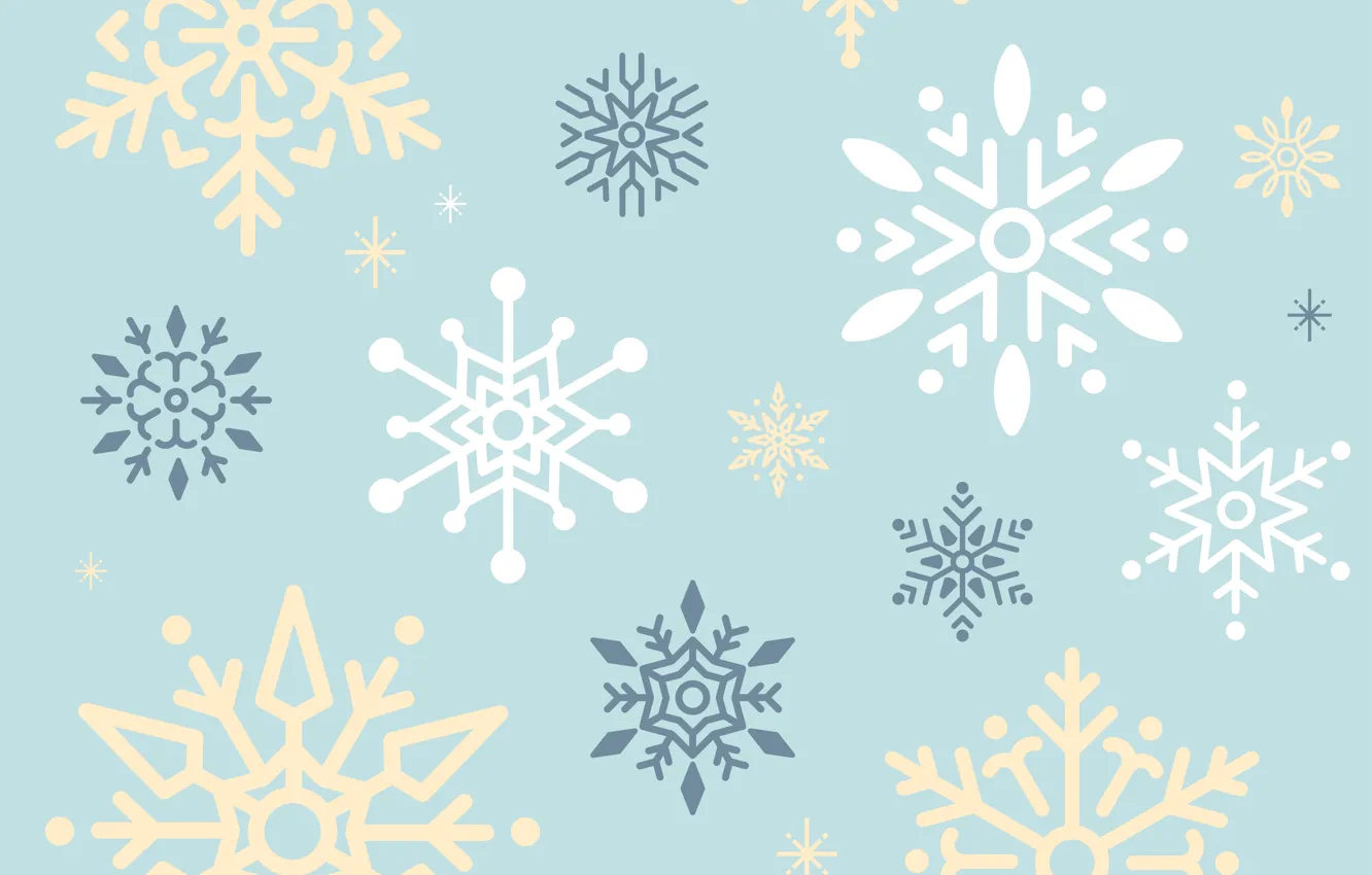 Photo wallpaper snowflakes, background, blue, vector, texture, design, background