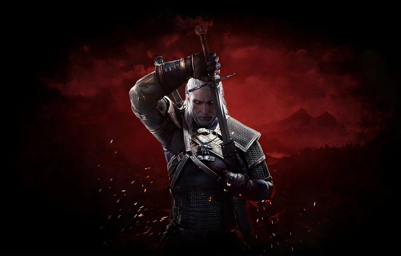 Photo wallpaper The Witcher, custom, white hair, The Witcher 3 Wild Hunt, Geralt of Rivia, Video Game …