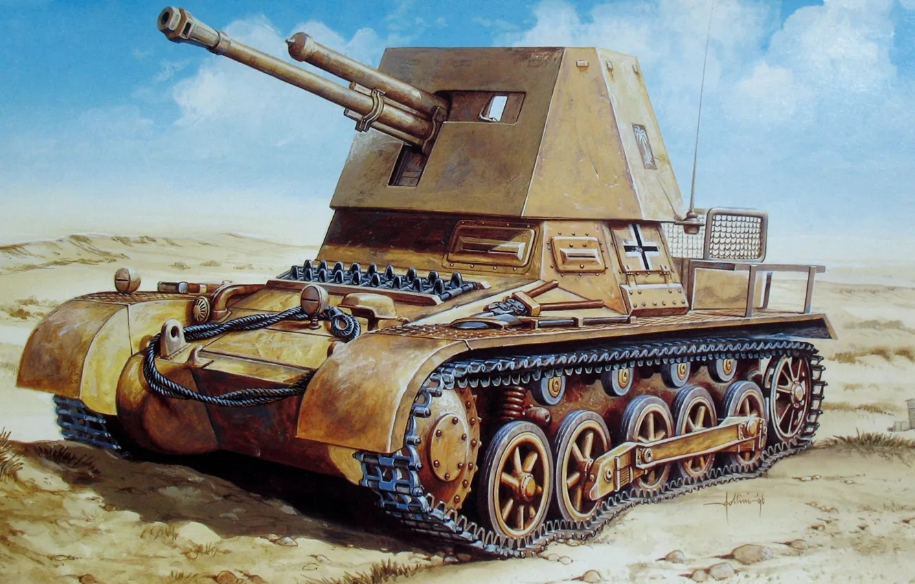 Photo wallpaper figure, installation, The second world war, self-propelled, artillery, (SAU), database, anti-tank