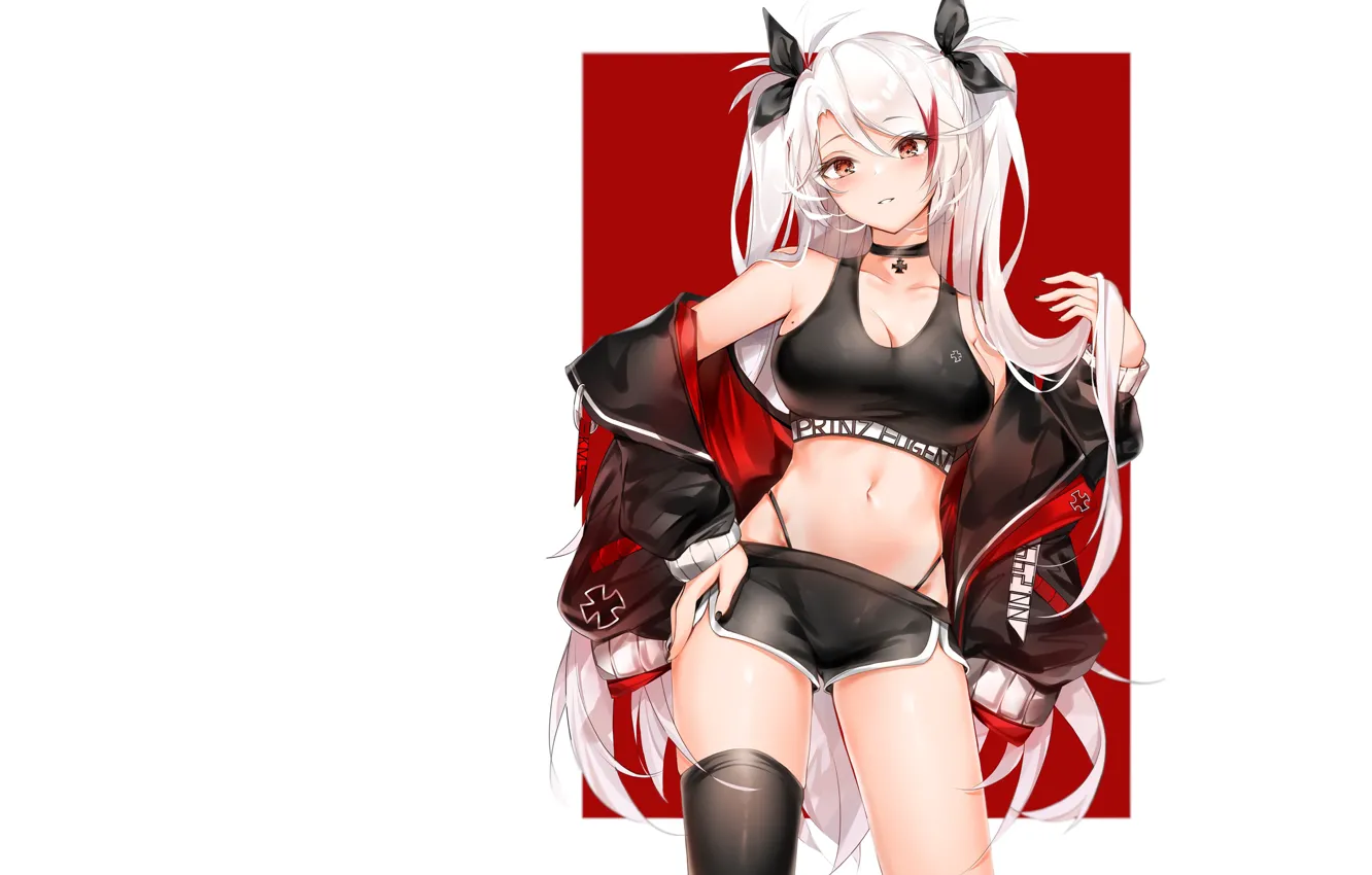 Photo wallpaper red, hot, sexy girl, anime, pretty, cute, bikini, Azur Lane