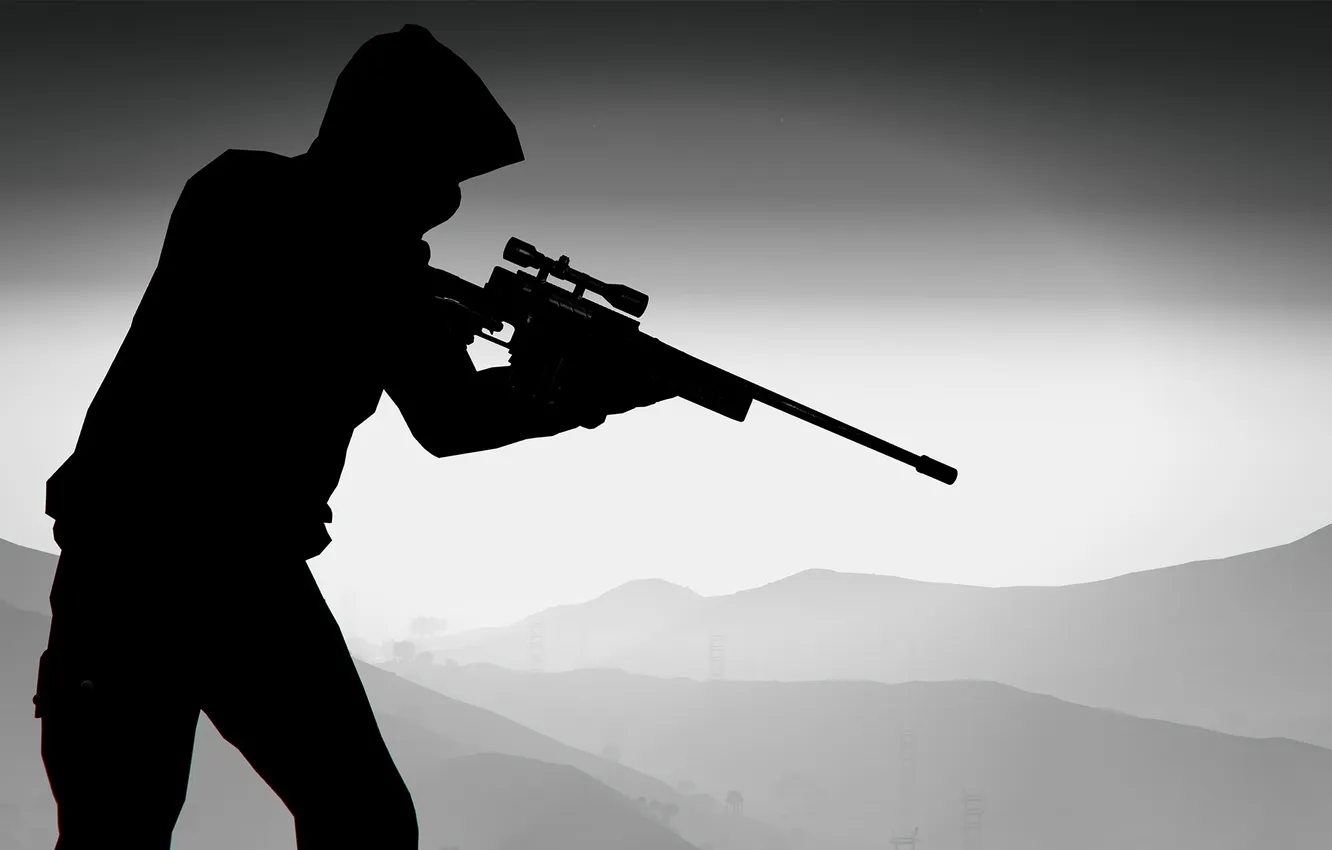 Photo wallpaper male, sniper rifle, gta, Grand Theft Auto