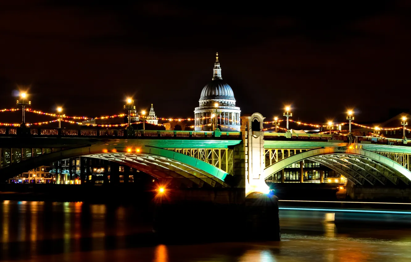 Photo wallpaper night, lights, lights, England, London, night, London, England