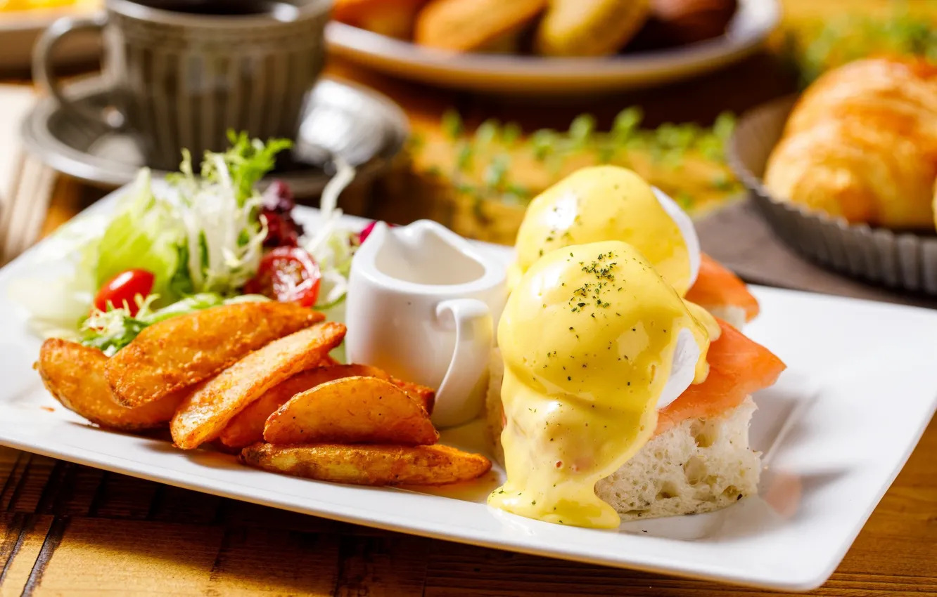 Photo wallpaper food, cheese, dish, potatoes