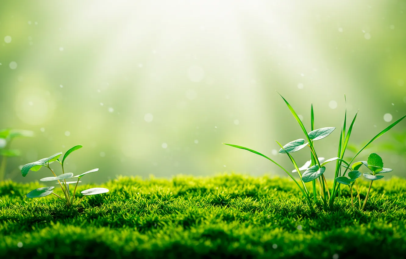 Photo wallpaper macro, rays, glare, background, Wallpaper, Rostock, moss, wallpaper