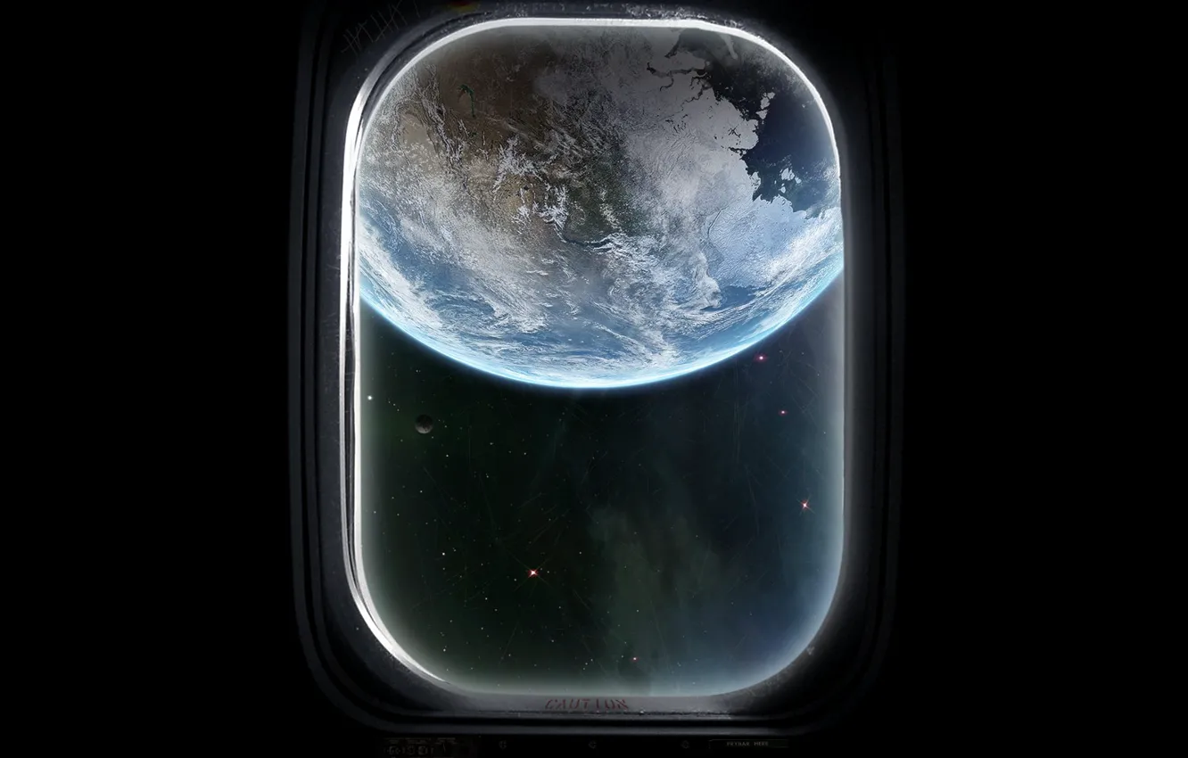 Photo wallpaper earth, black, the window
