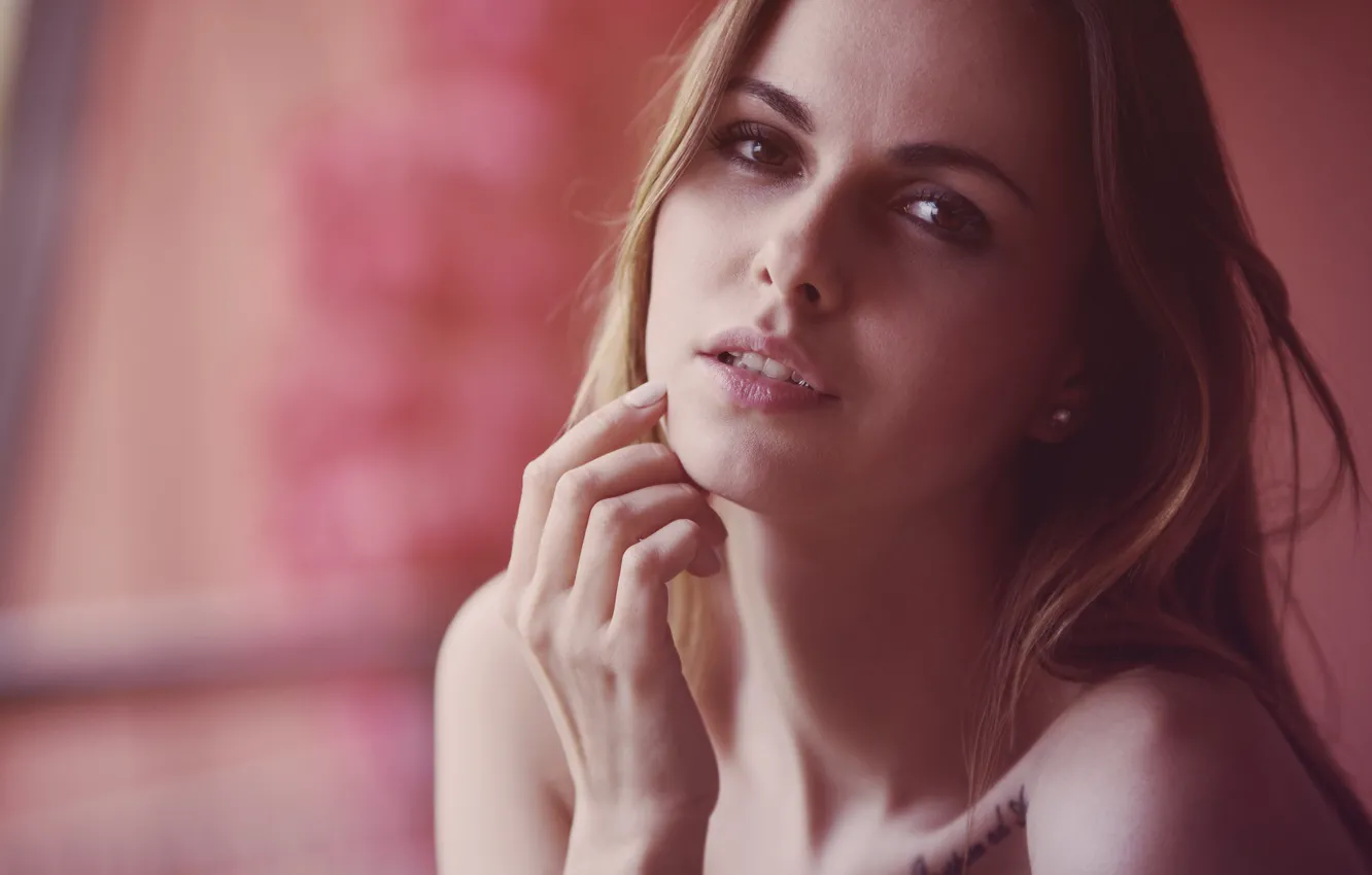 Photo wallpaper look, girl, face, hair, beauty, Jana