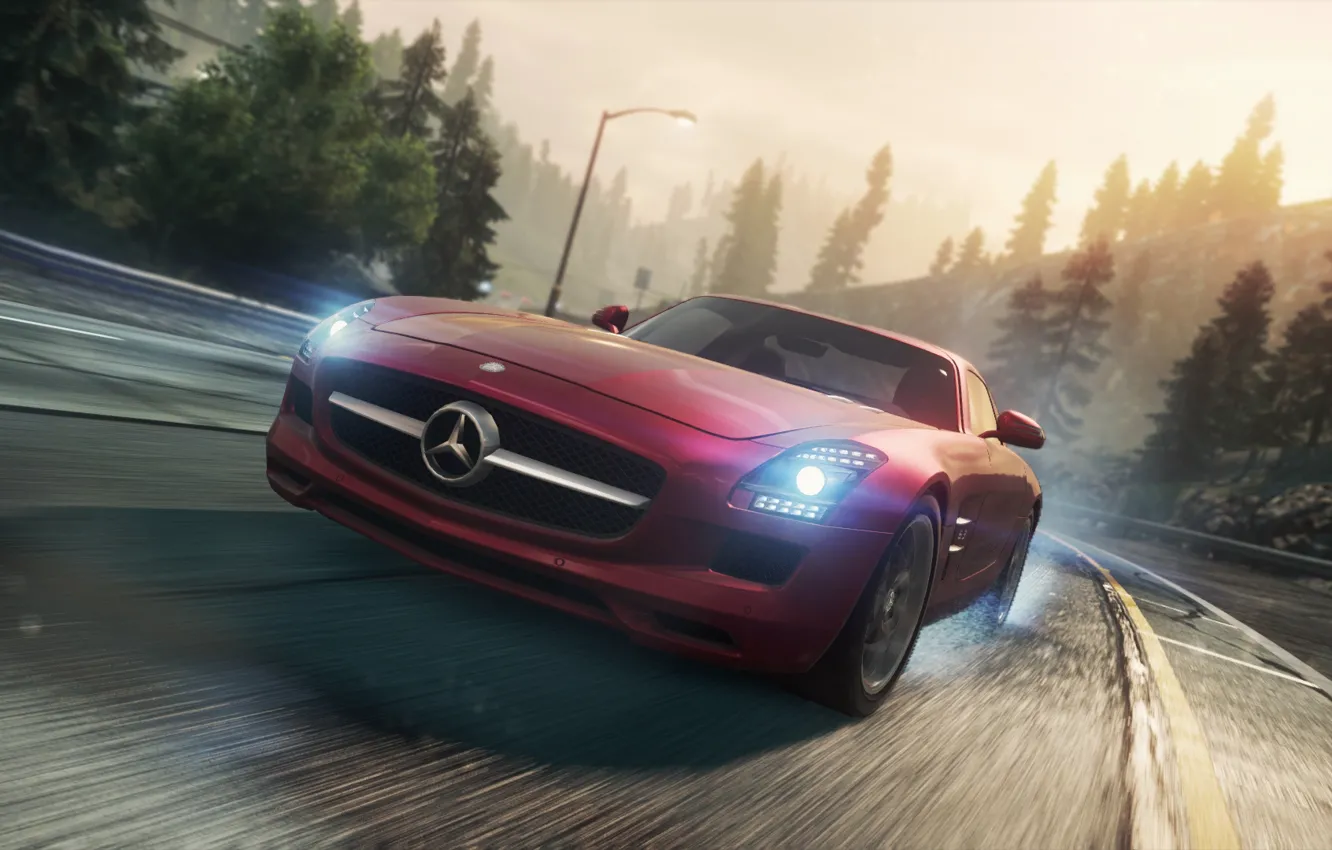 Photo wallpaper Mercedes, 2012, Need for Speed, AMG, SLS, Most Wanted, NSF, NFSMW