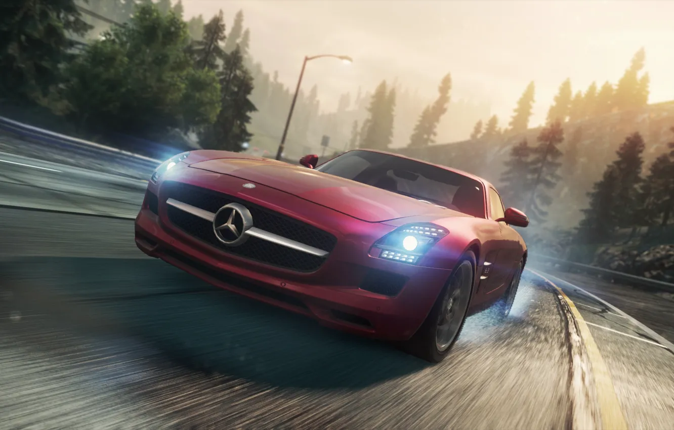 Photo wallpaper Mercedes, 2012, Need for Speed, AMG, SLS, most wanted, NSF, NFSMW