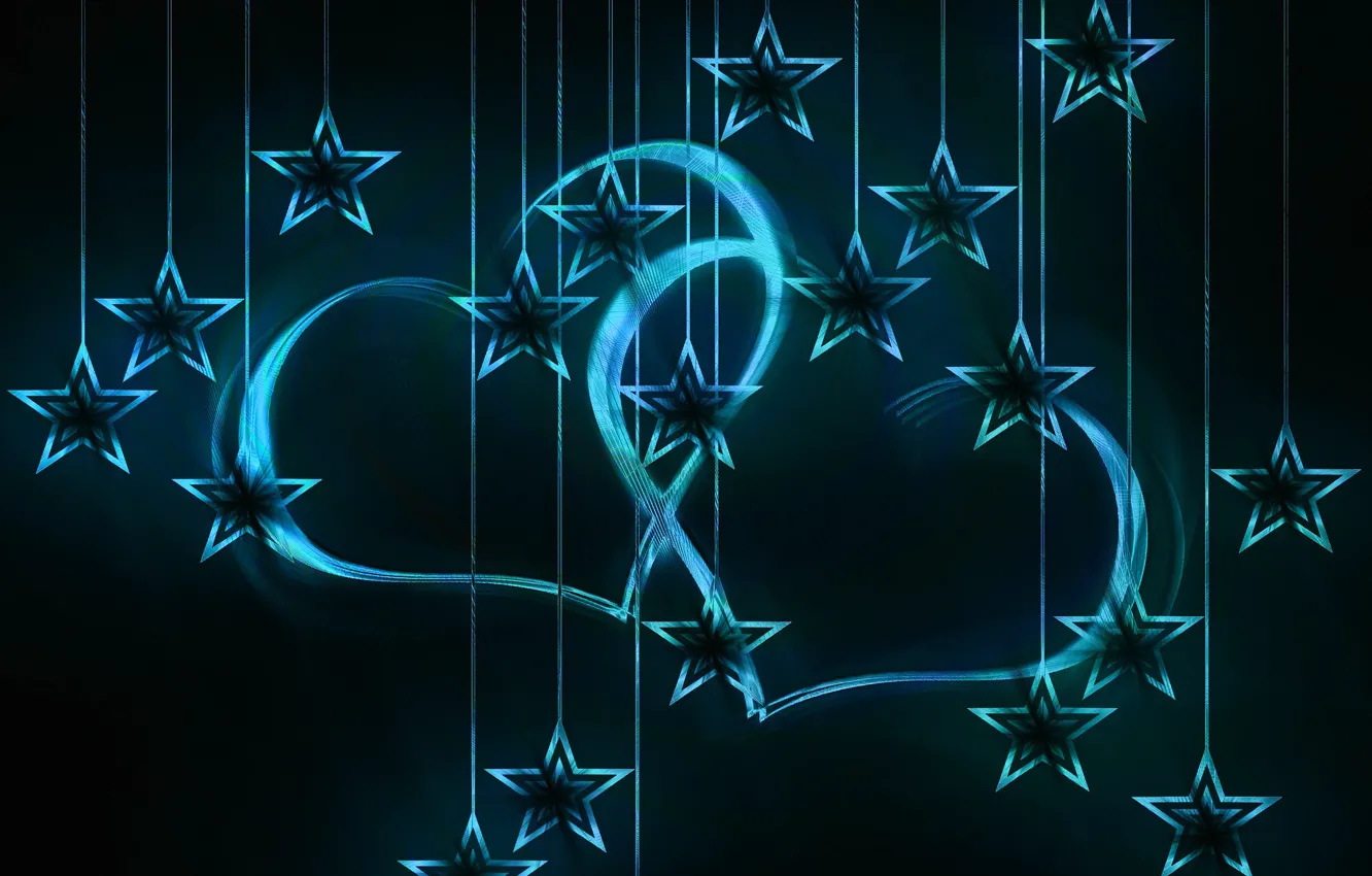 Photo wallpaper stars, heart, lovers, Valentin