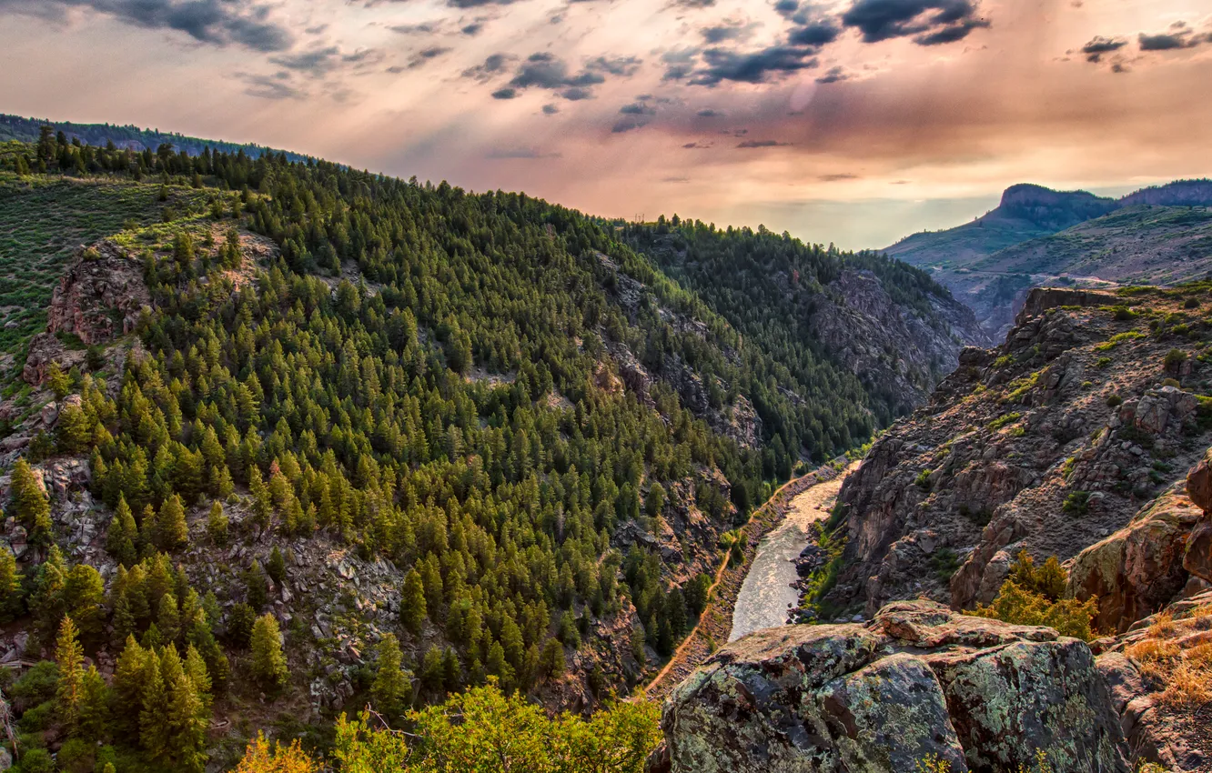 Photo wallpaper landscape, mountains, nature, canyon, Colorado, Black Canyon, by the Blue Mesa Reservoir, Gunnison