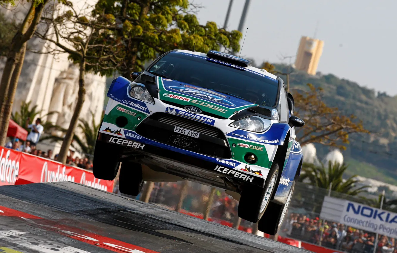 Photo wallpaper machine, auto, asphalt, race, sport, lights, Ford, The hood