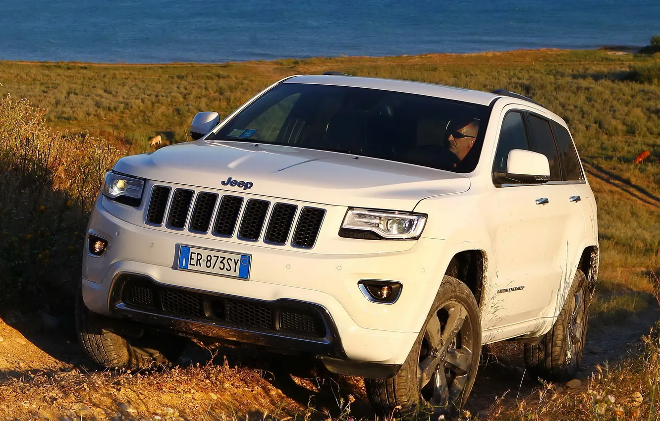 Photo wallpaper view, jeep, front, Jeep, Grand Cherokee, powerful, Overland