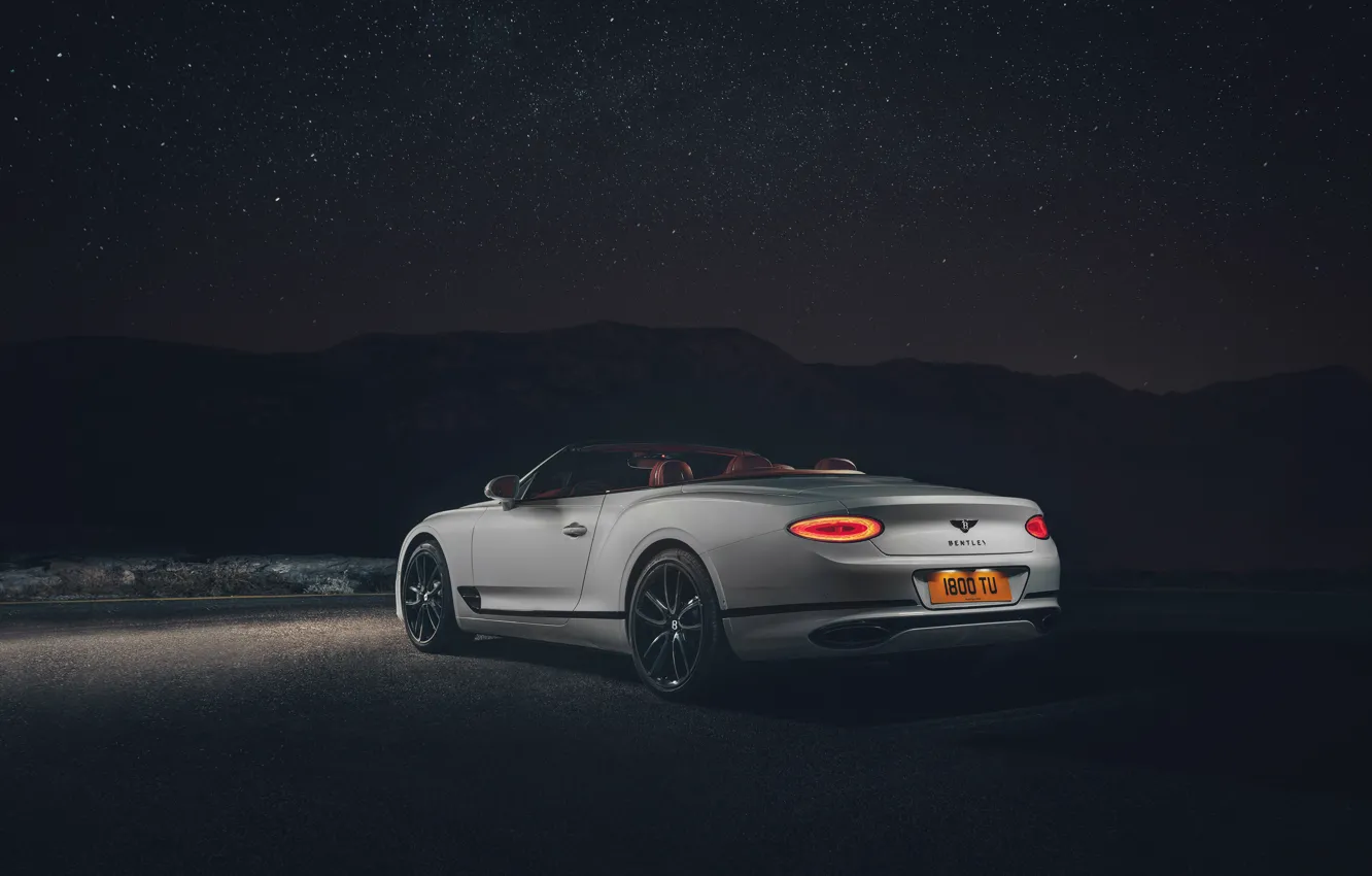 Photo wallpaper night, Bentley, Continental GT, rear view, Convertible, 2019