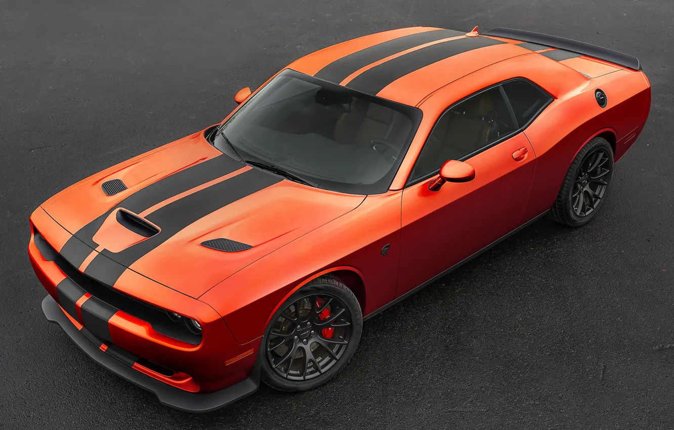 Photo wallpaper Dodge, Challenger, the view from the top, Hellcat, SRT