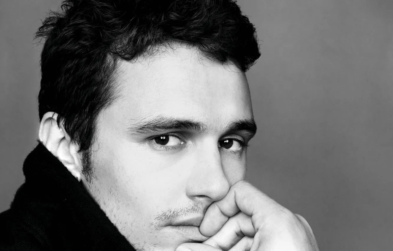 Photo wallpaper actor, black and white, male, James Franco, James Franco