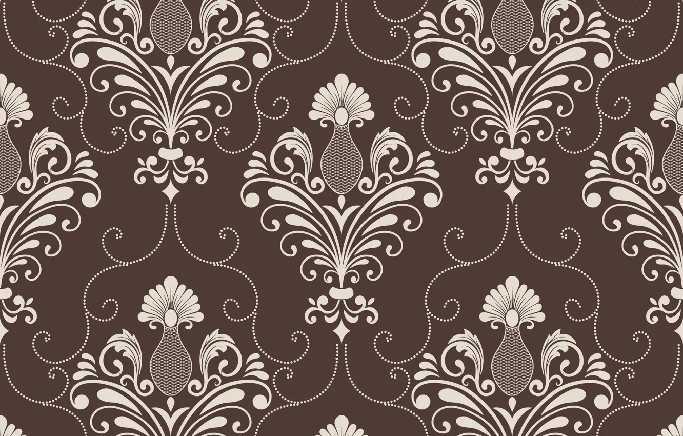 Photo wallpaper victorian, background, ornament, style, vintage, brown