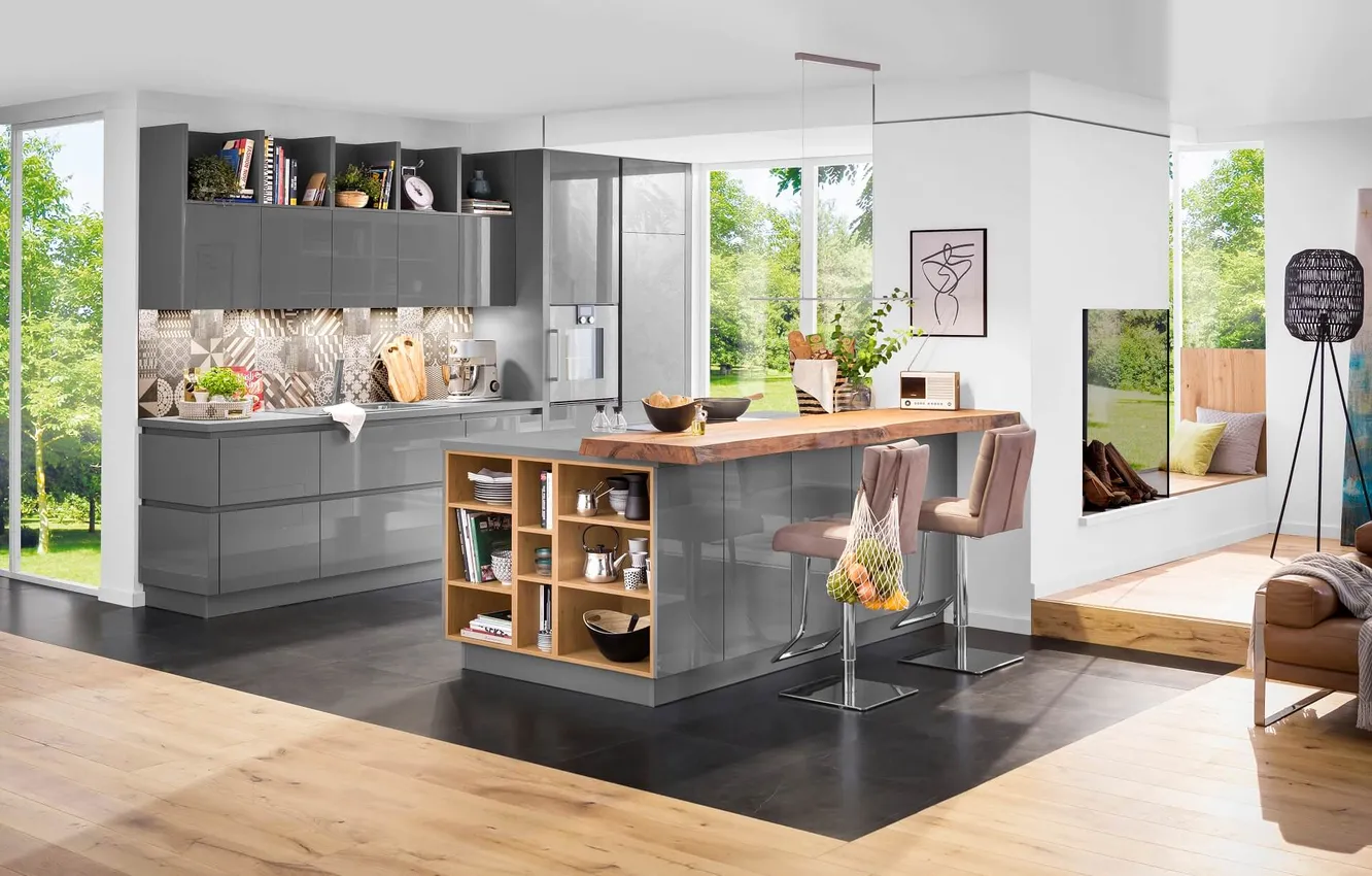 Photo wallpaper space, style, Villa, interior, kitchen, Italian kitchen design