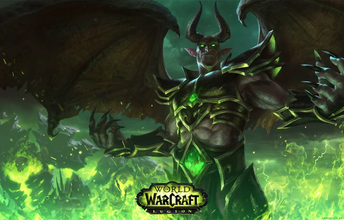 Photo wallpaper the demon, demon, Blizzard, wow, lord of terror, World of Warcraft: Legion, The Burning Legion, …