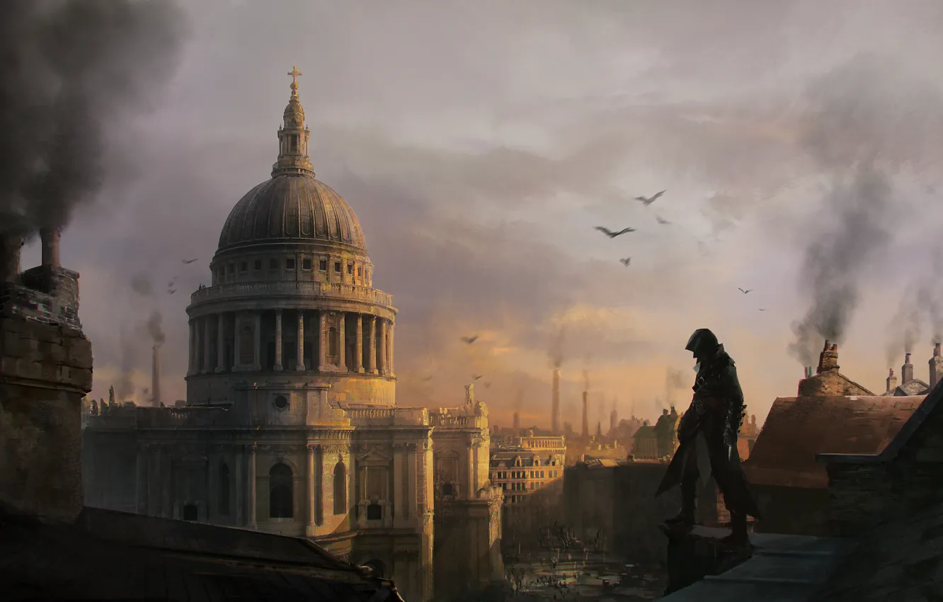 Photo wallpaper the building, London, art, Assassin's Creed: Syndicate, Jacob Frye