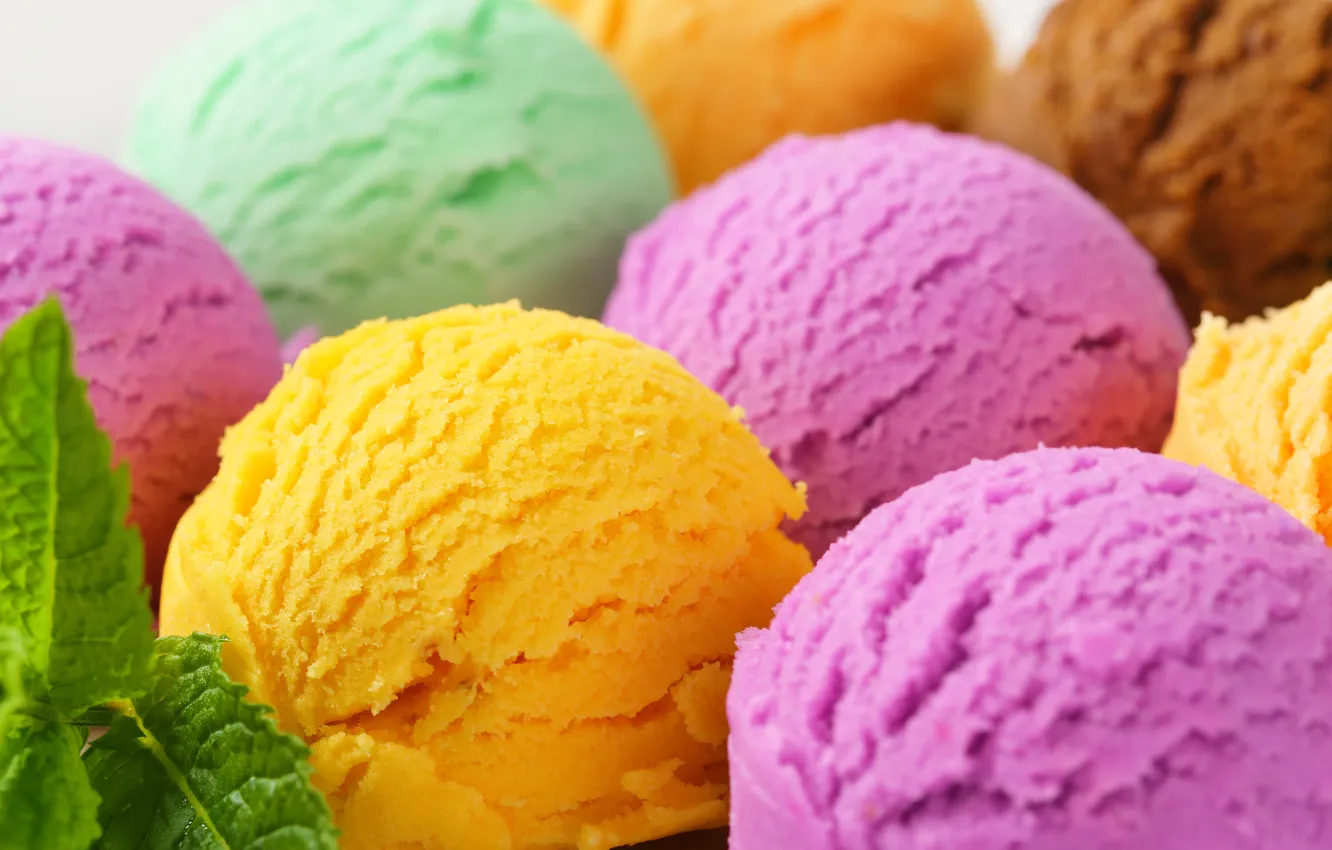 Photo wallpaper colorful, ice cream, sweet, dessert, ice cream