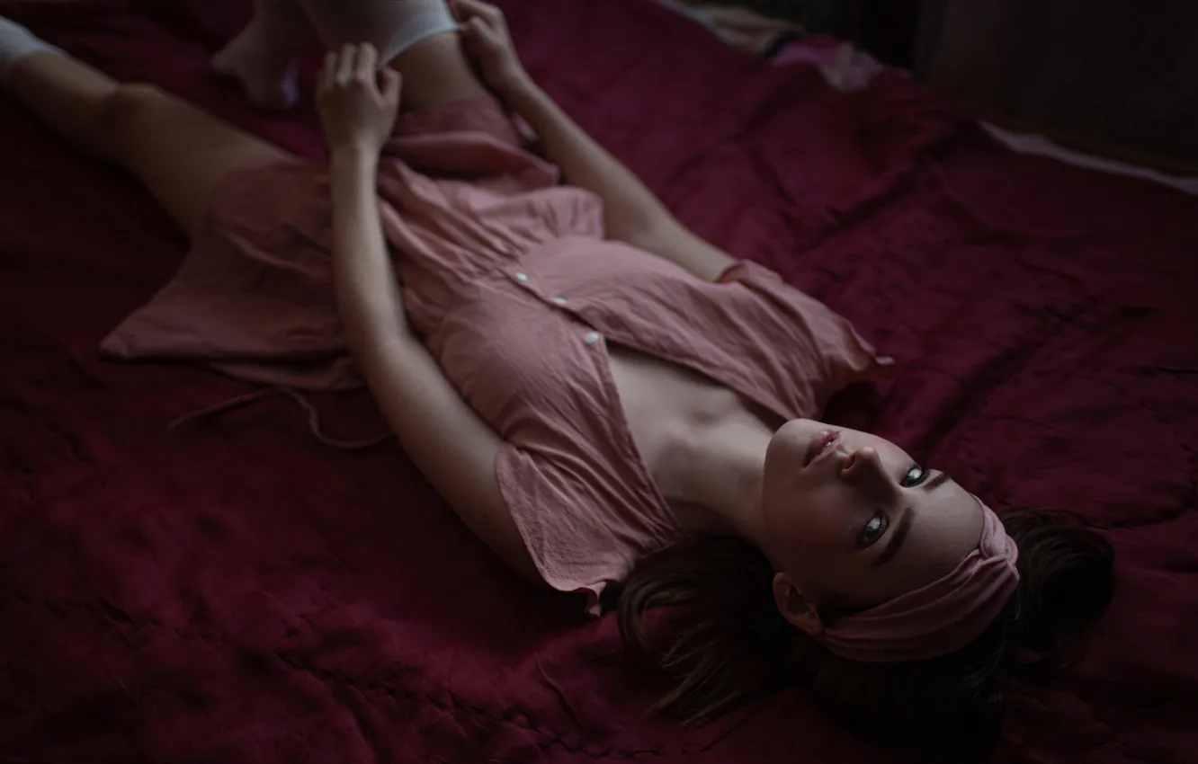 Photo wallpaper girl, sexy, Wallpaper, sweetheart, model, bright, stockings, makeup