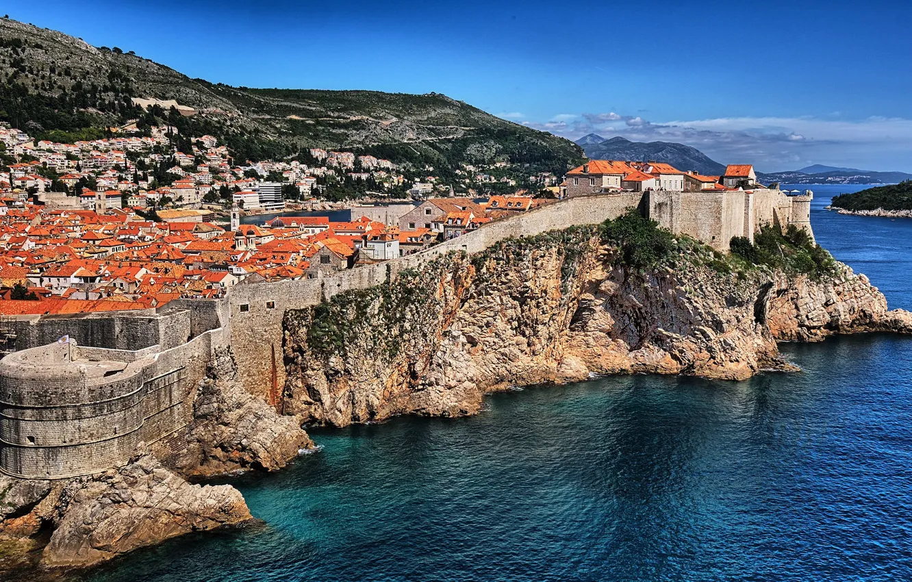 Photo wallpaper the city, rock, Croatia, Dubrovnik, Dubrovnik