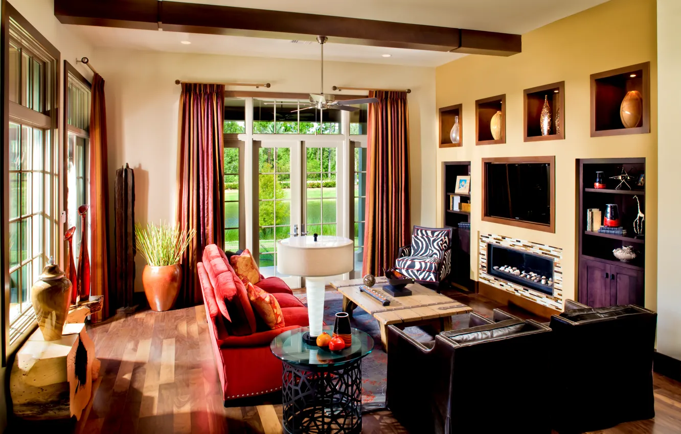 Photo wallpaper design, style, Villa, home, interior, living room