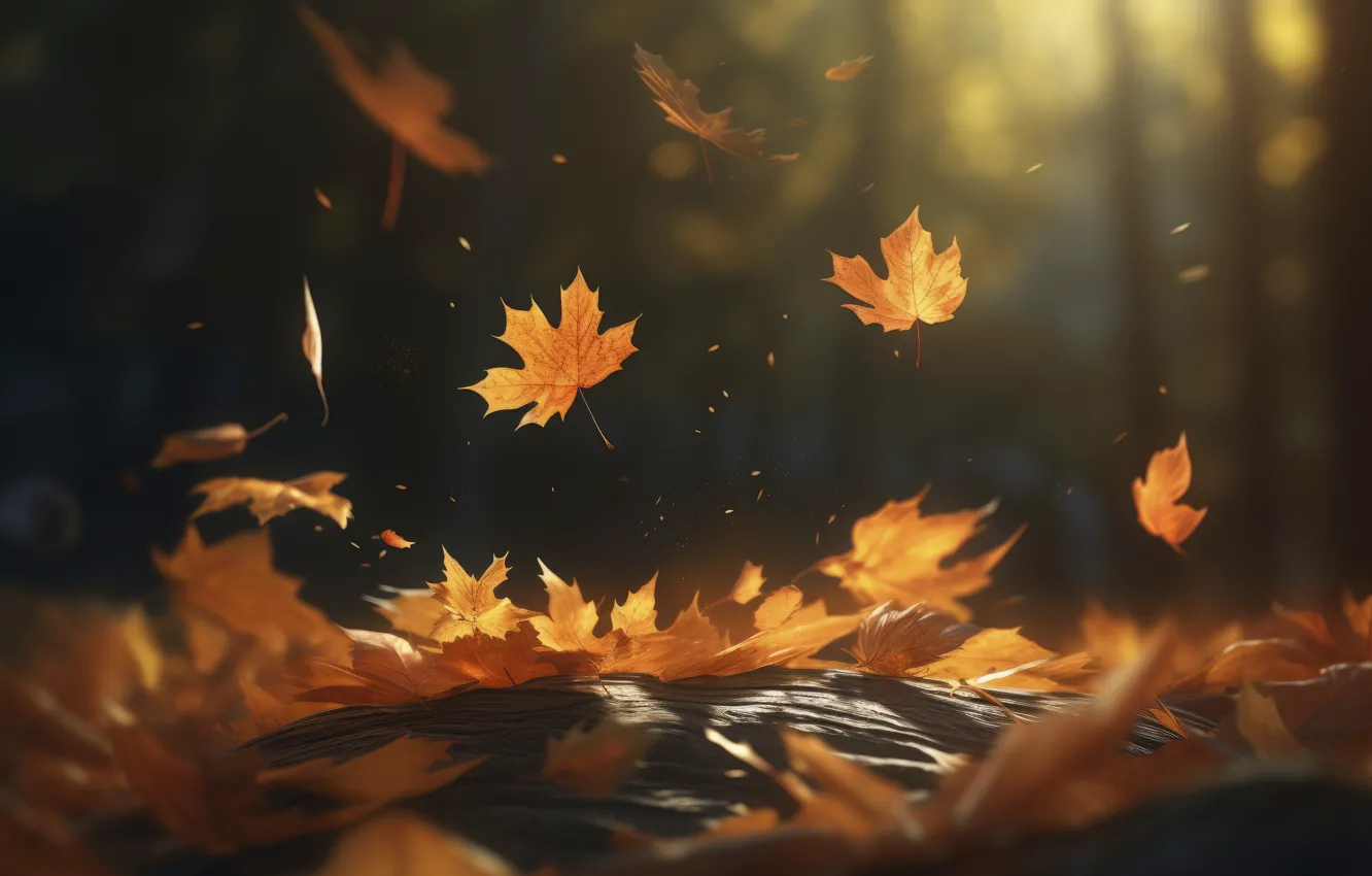 Photo wallpaper autumn, leaves, Park, forest, park, autumn, leaves