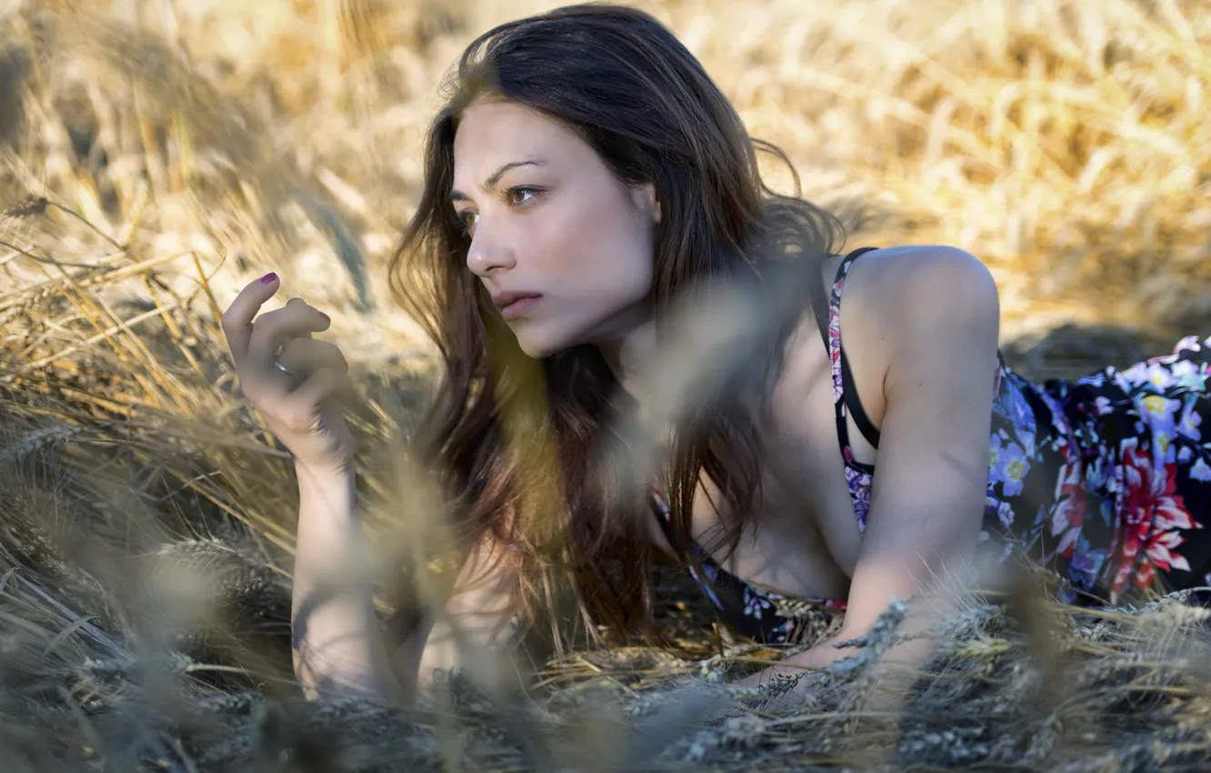 Photo wallpaper dress, Erika, face, beauty, summer, model