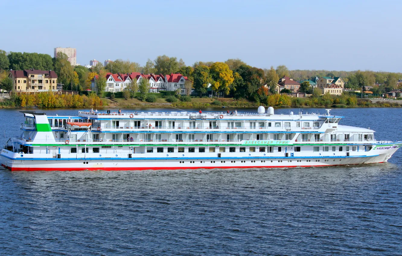 Photo wallpaper ship, cruise liner, river