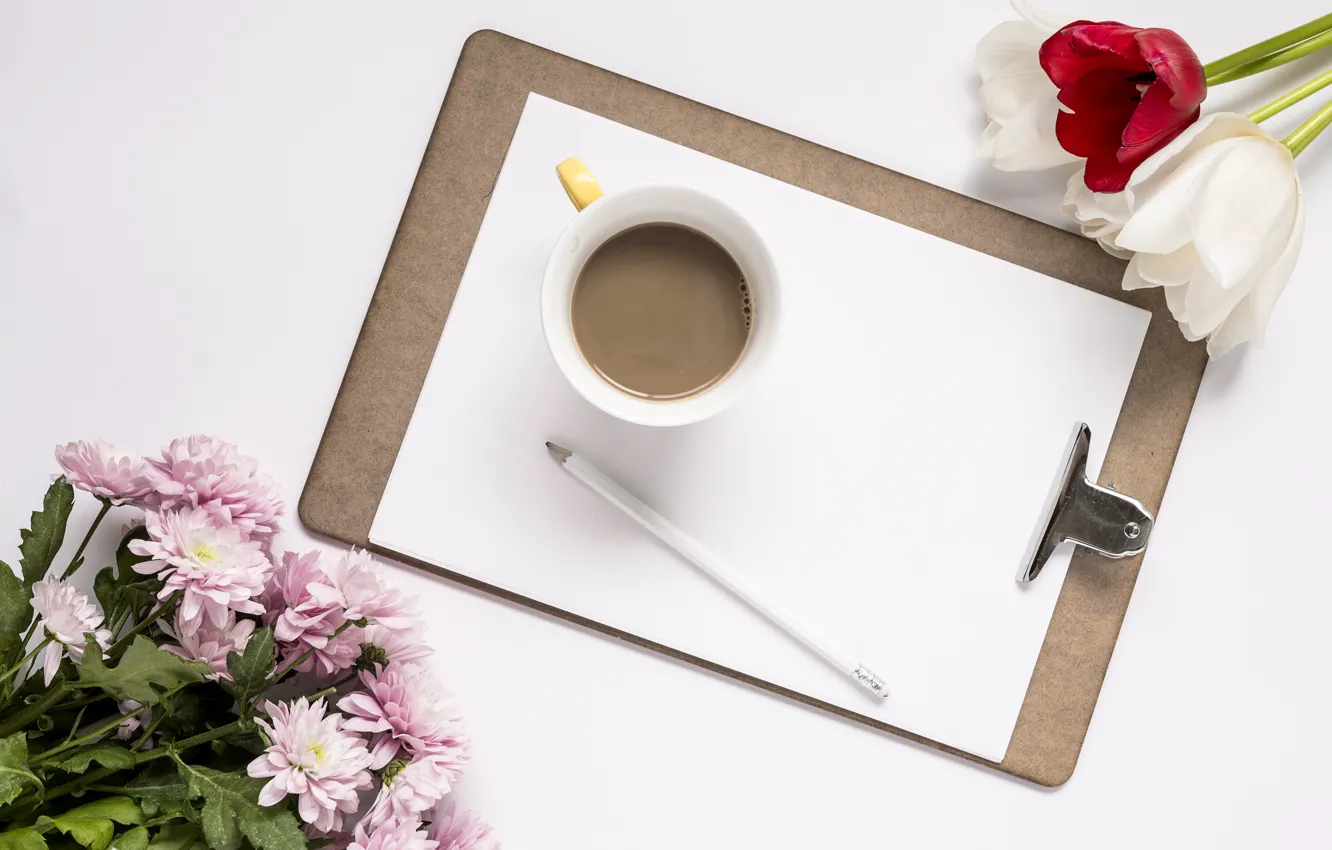 Photo wallpaper flowers, background, tulips, pink, chrysanthemum, wood, pink, flowers