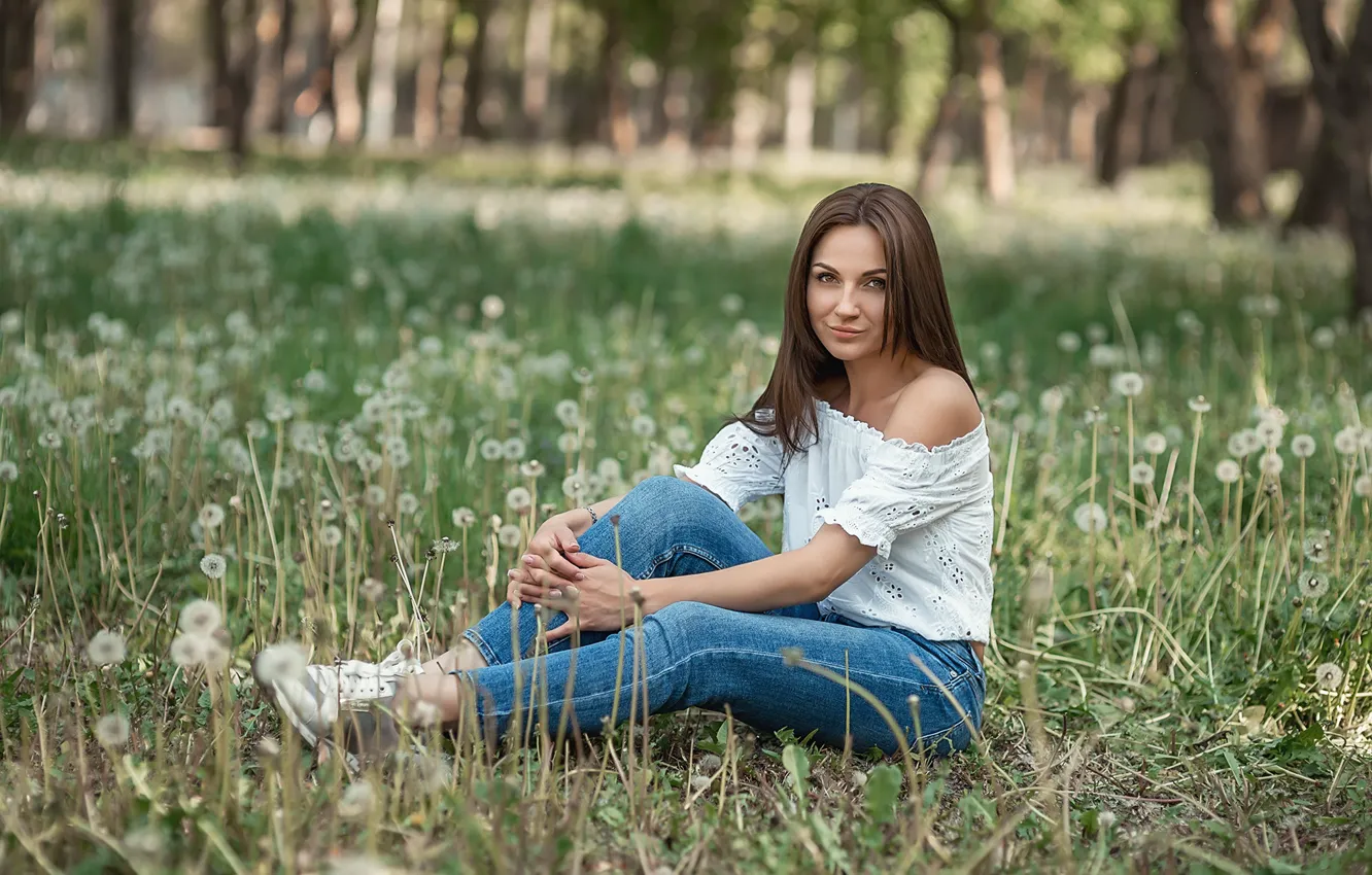 Photo wallpaper park, model, brunette, A Diakov George