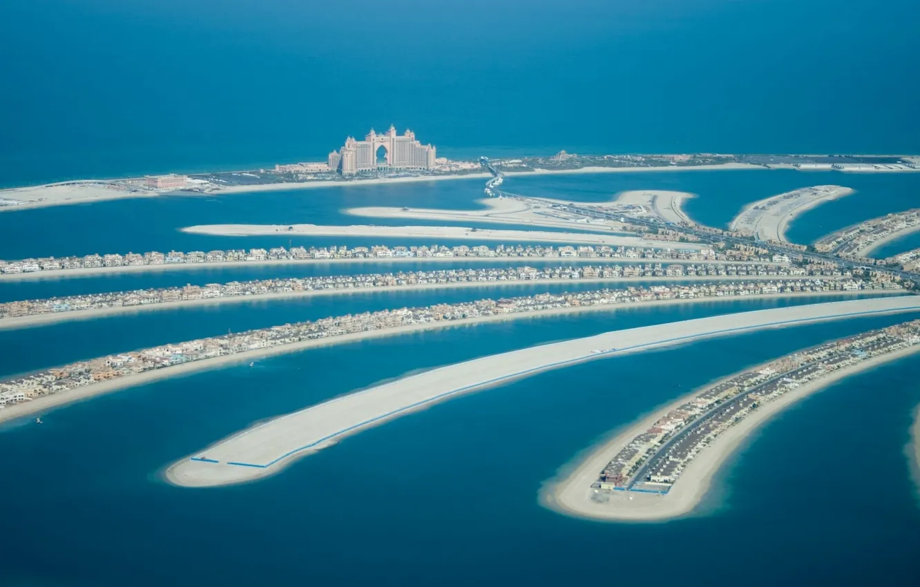 Photo wallpaper Islands, Palma, the ocean, home, Dubai, artificial