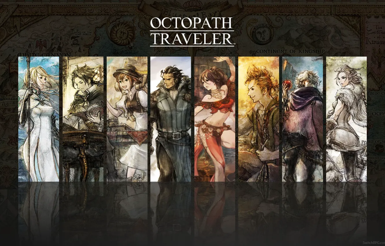 Photo wallpaper Heroes, Square Enix, Nintendo, RPG, Switch, Octopath Traveler