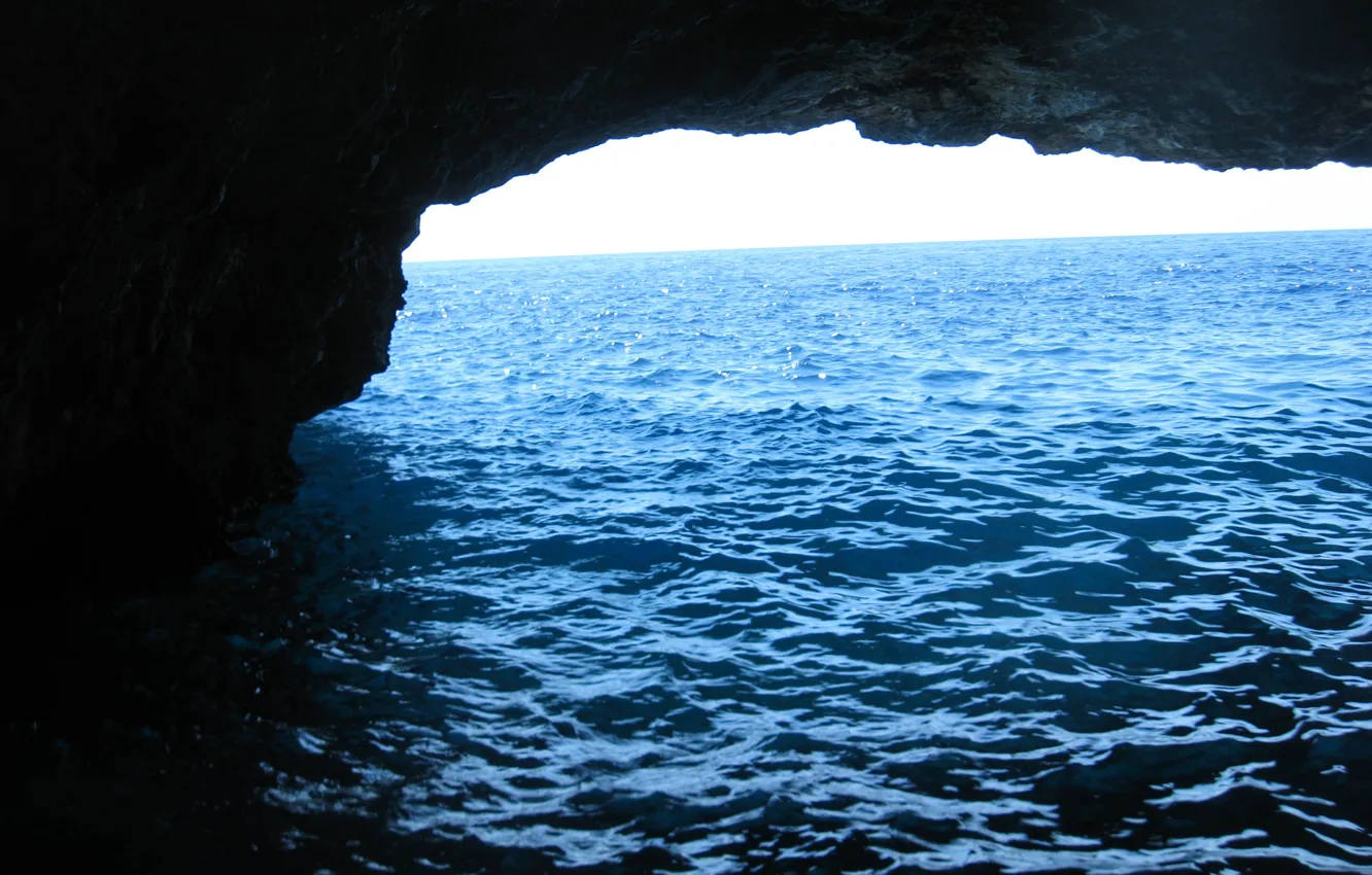 Photo wallpaper sea, ocean, cave