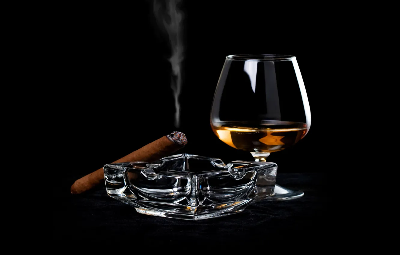 Photo wallpaper cigar, booze, alcohol