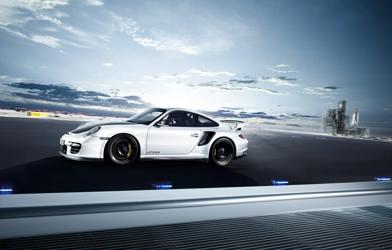 Photo wallpaper machine, speed, track, Porsche, Shuttle, GT2RS