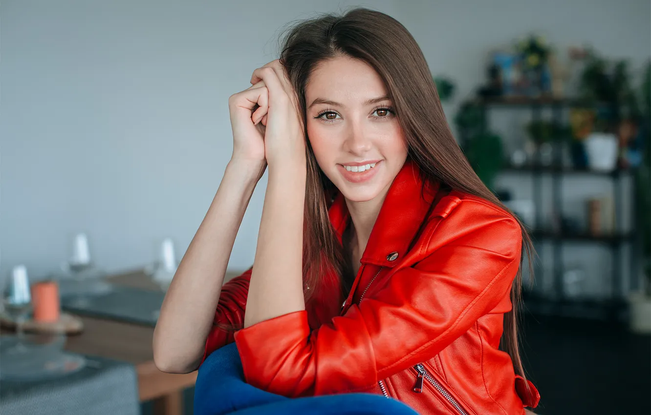 Photo wallpaper girl, smile, Vyacheslav Morozov, Olga Serebryakova