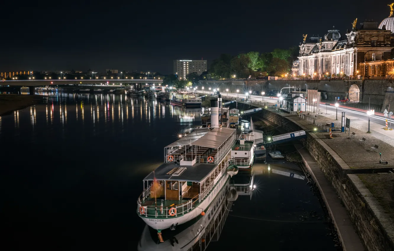 Photo wallpaper Dresden, Saxony, District-Free City Dresden, Steamship Company