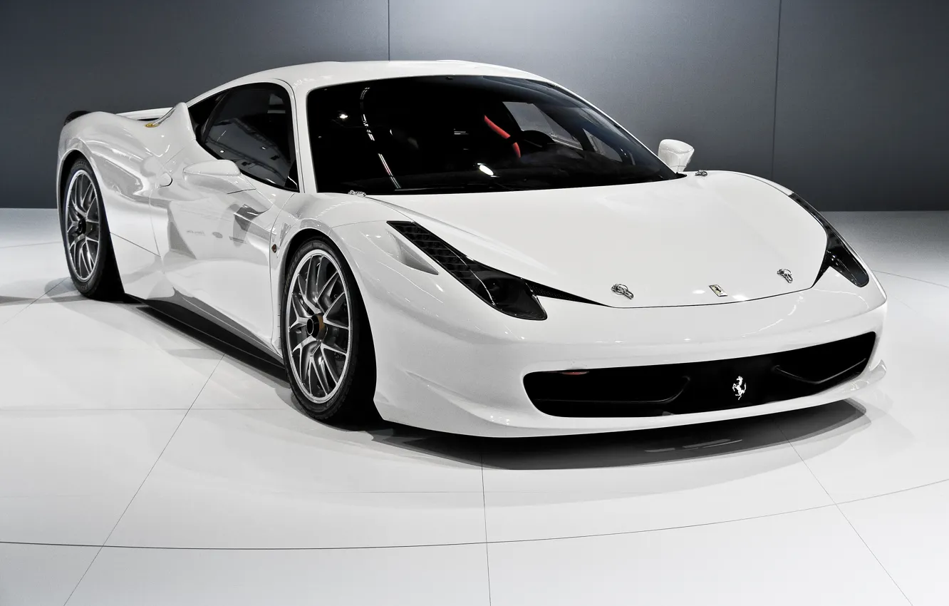 Photo wallpaper Ferrari, 458, White, Challenge