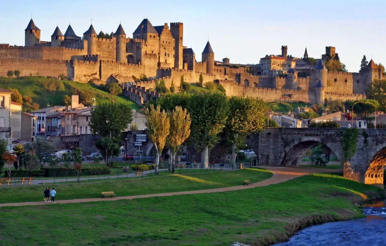 Photo wallpaper the city, France, Carcassonne