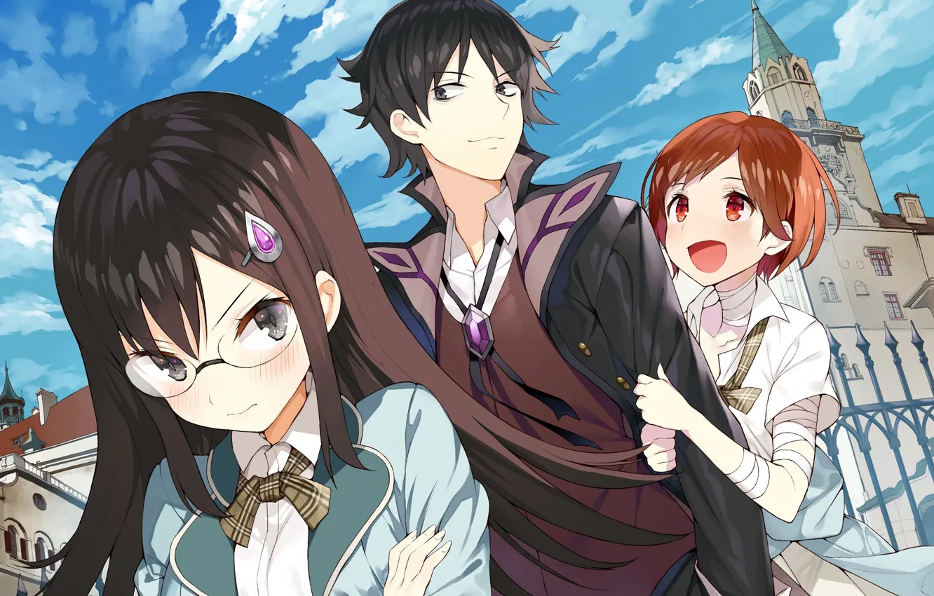 Photo wallpaper 3-nen b-gumi necromancer-sensei, anime, art, guy, girl