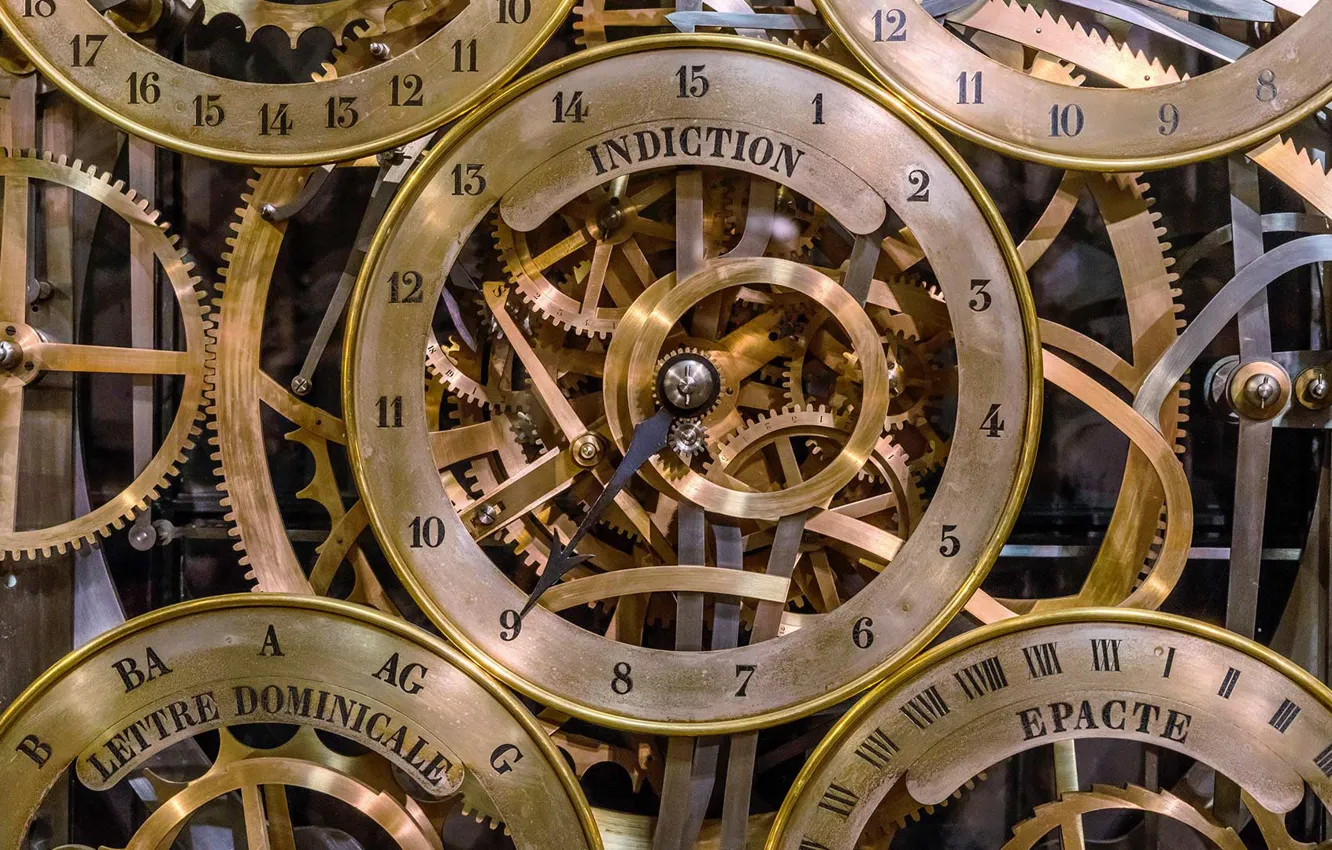 Photo wallpaper France, mechanism, Strasbourg, astronomical clock