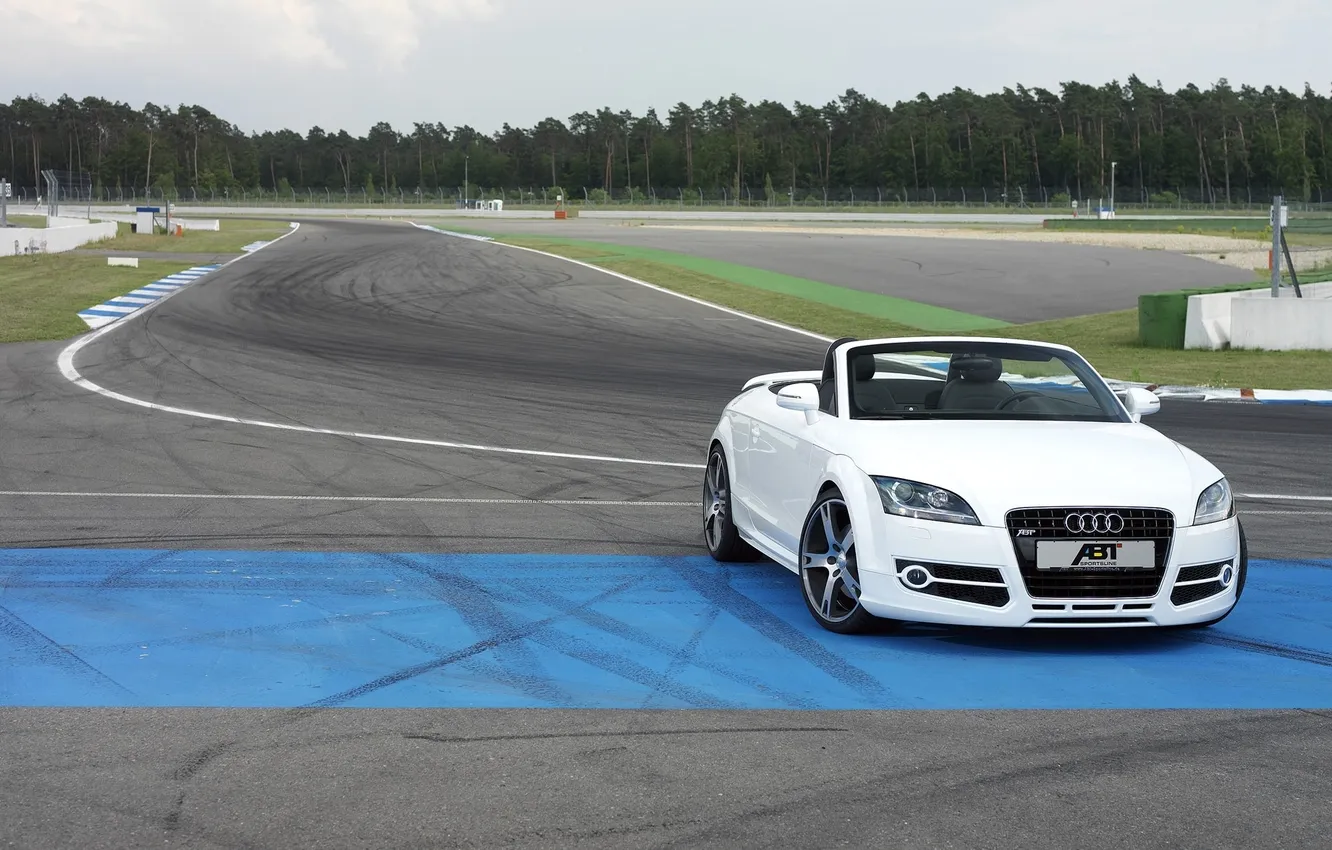 Photo wallpaper road, car, white, asphalt, Audi, car, the front, ABBOT