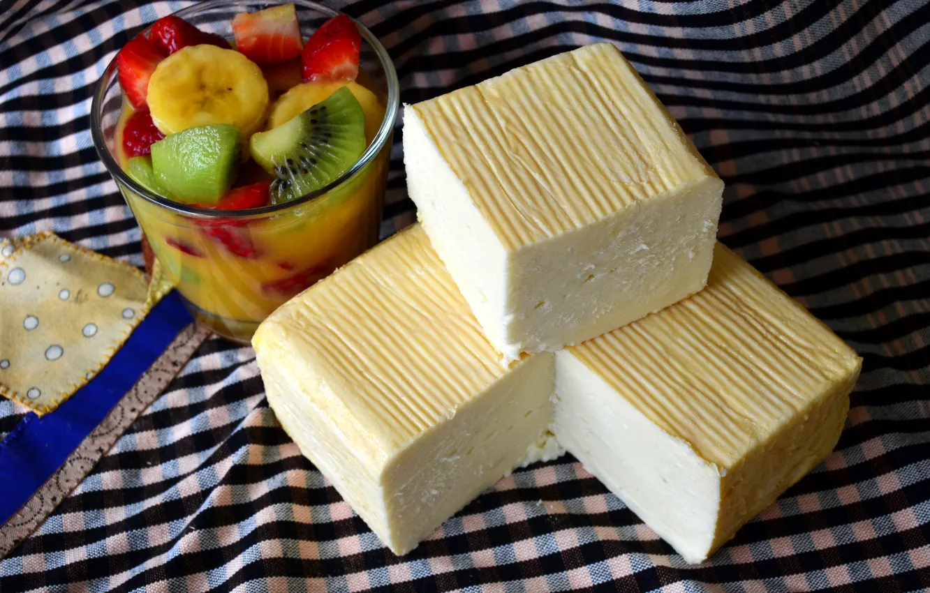 Photo wallpaper glass, photo, food, cheese, fruit