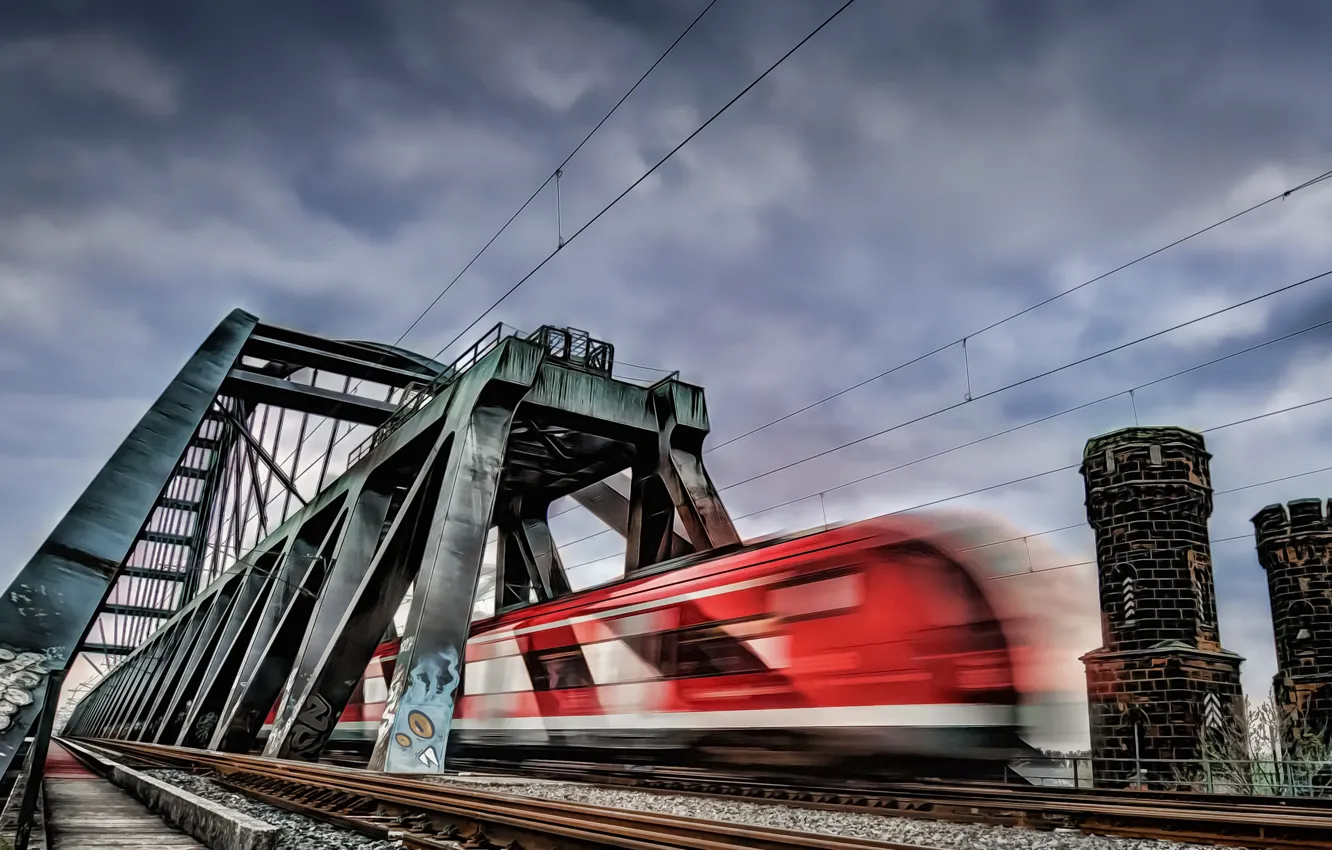 Photo wallpaper fast, Düsseldorf, Hammer Bridge