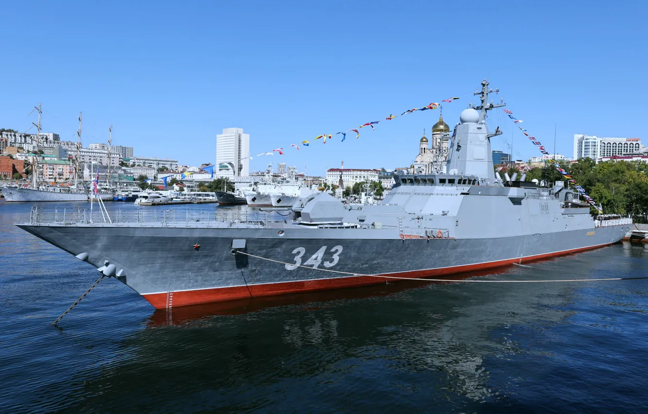 Photo wallpaper Corvette, patrol ship, Cutting