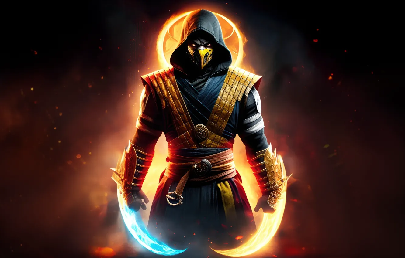 Photo wallpaper mortal, kombat, scorpion