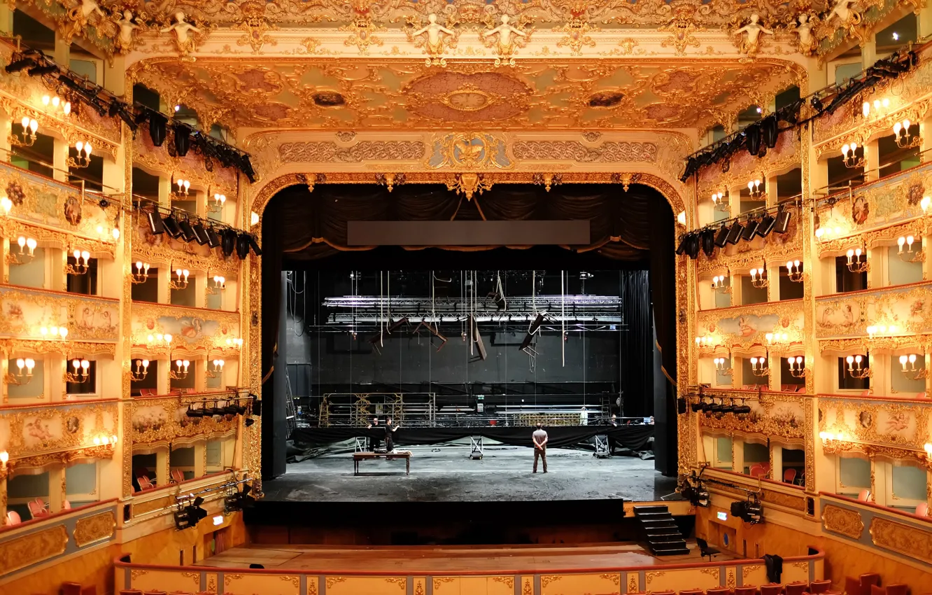 Photo wallpaper scene, theatre, Opera house, Teatro La Fenice