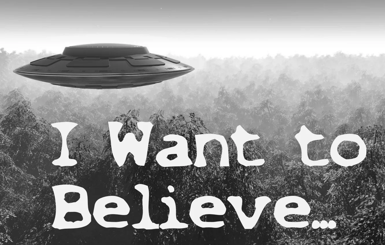 Photo wallpaper UFO, X-Files, I want to Believe